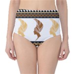 African Women Pattern Seamless Style Classic High-Waist Bikini Bottoms