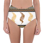 African Women Pattern Seamless Style Reversible High-Waist Bikini Bottoms