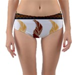 African Women Pattern Seamless Style Reversible Mid-Waist Bikini Bottoms