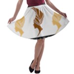 African Women Pattern Seamless Style A-line Skater Skirt