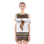 African Women Pattern Seamless Style Shoulder Cutout One Piece Dress