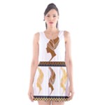 African Women Pattern Seamless Style Scoop Neck Skater Dress