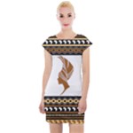 African Women Pattern Seamless Style Cap Sleeve Bodycon Dress