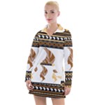 African Women Pattern Seamless Style Women s Long Sleeve Casual Dress