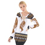 African Women Pattern Seamless Style Tie Up T-Shirt