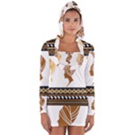 African Women Pattern Seamless Style Long Sleeve Hooded T-shirt