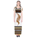 African Women Pattern Seamless Style Short Sleeve Maxi Dress