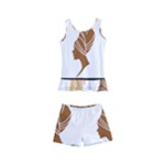 African Women Pattern Seamless Style Kids  Boyleg Swimsuit