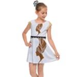 African Women Pattern Seamless Style Kids  Cap Sleeve Dress