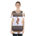 African Women Pattern Seamless Style Skirt Hem Sports Top