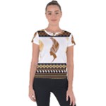 African Women Pattern Seamless Style Short Sleeve Sports Top 