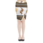 African Women Pattern Seamless Style Midi Wrap Pencil Skirt