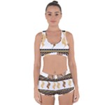 African Women Pattern Seamless Style Racerback Boyleg Bikini Set