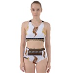 African Women Pattern Seamless Style Racer Back Bikini Set