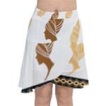 African Women Pattern Seamless Style Chiffon Wrap Front Skirt