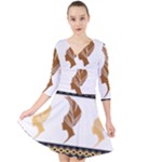 African Women Pattern Seamless Style Quarter Sleeve Front Wrap Dress