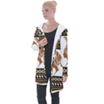 African Women Pattern Seamless Style Longline Hooded Cardigan