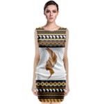 African Women Pattern Seamless Style Sleeveless Velvet Midi Dress