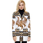 African Women Pattern Seamless Style Button Up Hooded Coat 