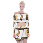 African Women Pattern Seamless Style Off Shoulder Top with Mini Skirt Set