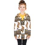 African Women Pattern Seamless Style Kids  Double Breasted Button Coat