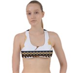 African Women Pattern Seamless Style Criss Cross Racerback Sports Bra