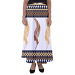 African Women Pattern Seamless Style Flared Maxi Skirt