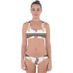 African Women Pattern Seamless Style Cross Back Hipster Bikini Set