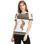 African Women Pattern Seamless Style Women s Short Sleeve Rash Guard