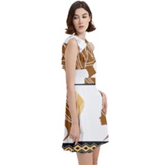 Cocktail Party Halter Sleeveless Dress With Pockets 