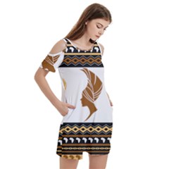 Women s Cold Shoulder Round Neck Mini Dress 