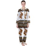 African Women Pattern Seamless Style Women s Long Sleeve Satin Pajamas Set	