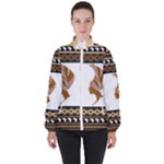 African Women Pattern Seamless Style Women s High Neck Windbreaker