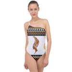 African Women Pattern Seamless Style Classic One Shoulder Swimsuit