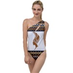 African Women Pattern Seamless Style To One Side Swimsuit