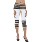 African Women Pattern Seamless Style Lightweight Velour Capri Leggings 