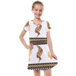 African Women Pattern Seamless Style Kids  Cross Web Dress