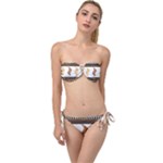 African Women Pattern Seamless Style Twist Bandeau Bikini Set