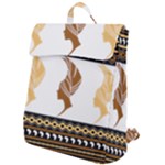 African Women Pattern Seamless Style Flap Top Backpack