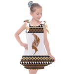 African Women Pattern Seamless Style Kids  Tie Up Tunic Dress