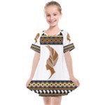 African Women Pattern Seamless Style Kids  Smock Dress