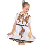 African Women Pattern Seamless Style Kids  Short Sleeve Shirt Dress