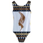 African Women Pattern Seamless Style Kids  Cut-Out Back One Piece Swimsuit