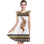 African Women Pattern Seamless Style Tie Up Tunic Dress