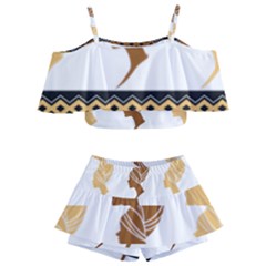 Kids  Off Shoulder Skirt Bikini 