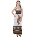 African Women Pattern Seamless Style Sleeveless Velour Maxi Dress