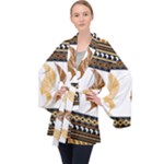 African Women Pattern Seamless Style Long Sleeve Velvet Kimono 