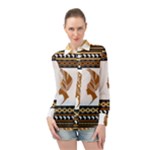 African Women Pattern Seamless Style Long Sleeve Chiffon Shirt