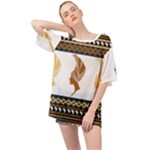 African Women Pattern Seamless Style Oversized Chiffon Top