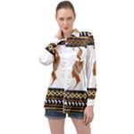 African Women Pattern Seamless Style Long Sleeve Satin Shirt